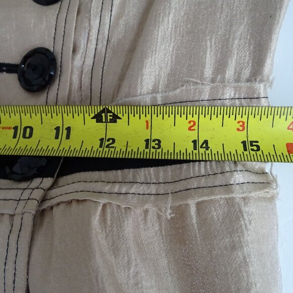 To The Max Gold Double Breasted Midi Dress Women Size S Pockets Collared - Picture 10 of 14